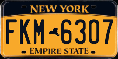 NY license plate FKM6307
