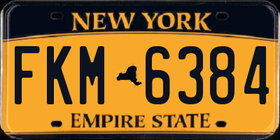 NY license plate FKM6384