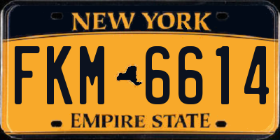 NY license plate FKM6614