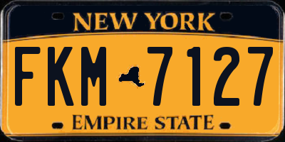 NY license plate FKM7127