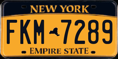 NY license plate FKM7289