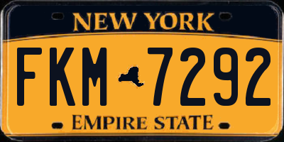 NY license plate FKM7292
