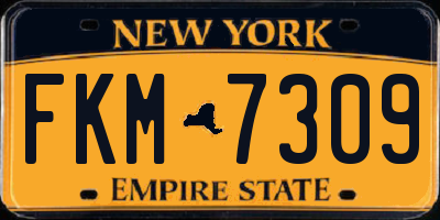 NY license plate FKM7309