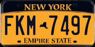 NY license plate FKM7497