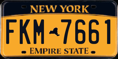 NY license plate FKM7661