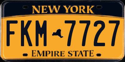 NY license plate FKM7727