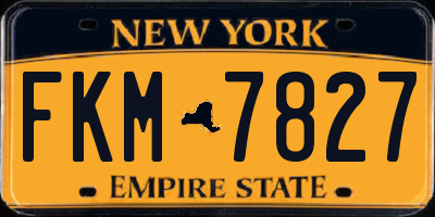 NY license plate FKM7827