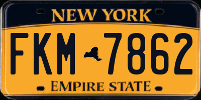 NY license plate FKM7862