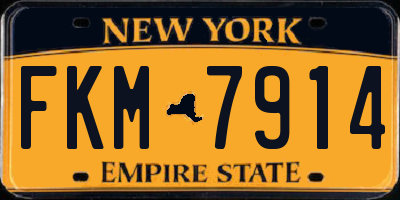 NY license plate FKM7914