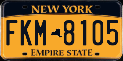 NY license plate FKM8105