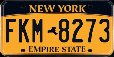 NY license plate FKM8273