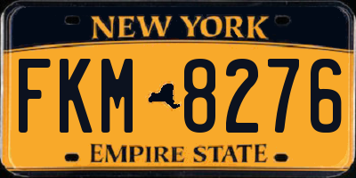 NY license plate FKM8276