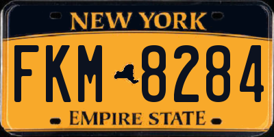 NY license plate FKM8284