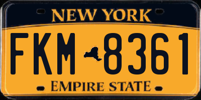 NY license plate FKM8361
