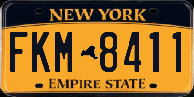 NY license plate FKM8411