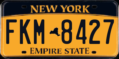 NY license plate FKM8427