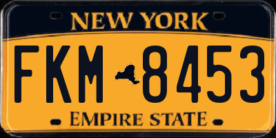 NY license plate FKM8453