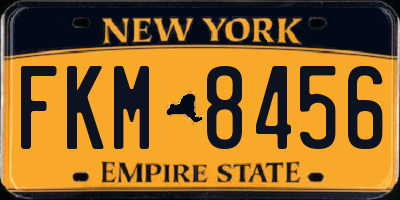 NY license plate FKM8456
