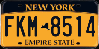NY license plate FKM8514