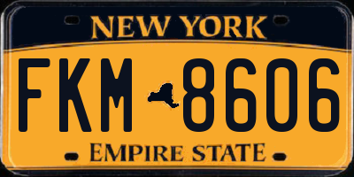 NY license plate FKM8606