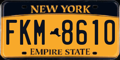 NY license plate FKM8610