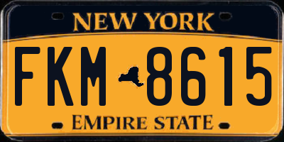 NY license plate FKM8615