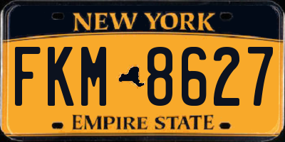 NY license plate FKM8627