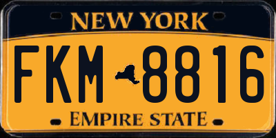NY license plate FKM8816