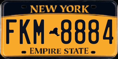 NY license plate FKM8884