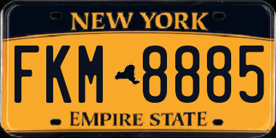 NY license plate FKM8885