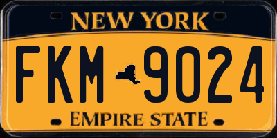 NY license plate FKM9024