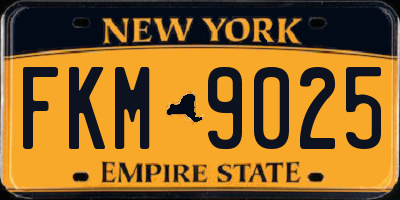 NY license plate FKM9025
