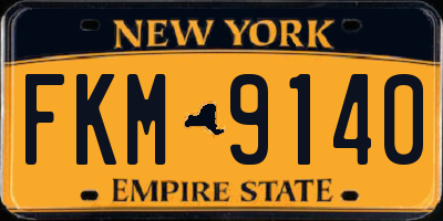 NY license plate FKM9140