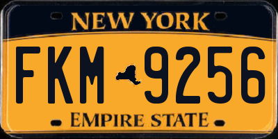 NY license plate FKM9256