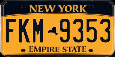 NY license plate FKM9353