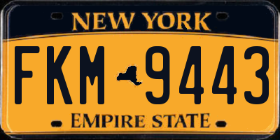 NY license plate FKM9443