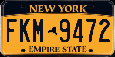 NY license plate FKM9472