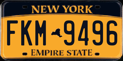 NY license plate FKM9496