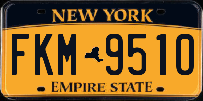 NY license plate FKM9510