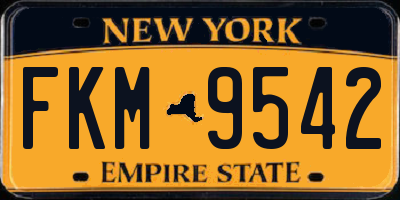 NY license plate FKM9542