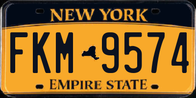 NY license plate FKM9574