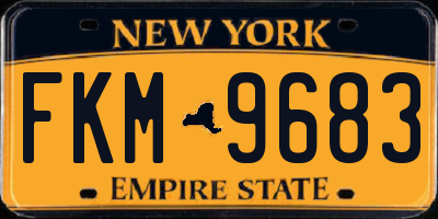 NY license plate FKM9683