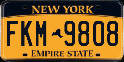 NY license plate FKM9808