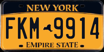 NY license plate FKM9914