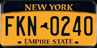NY license plate FKN0240