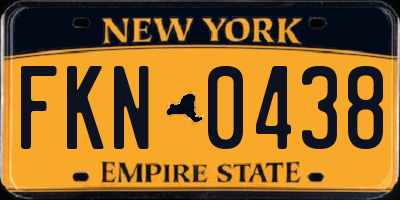 NY license plate FKN0438