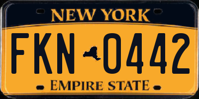 NY license plate FKN0442