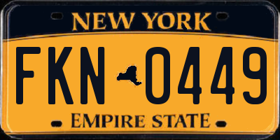 NY license plate FKN0449