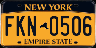 NY license plate FKN0506