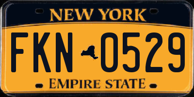 NY license plate FKN0529